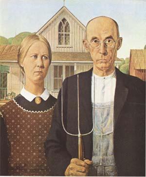 Grant Wood Anerican Gothic (mk09) China oil painting art